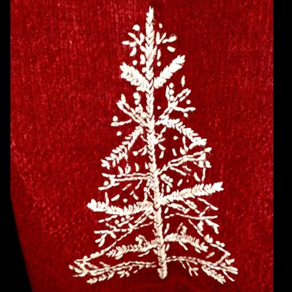 Allison Daley Women's Jacket Extra Large Red Chenille Full Zip for Christmas - Picture 6 of 9